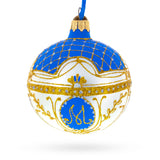 1903 Royal Danish White Glass Ball Christmas Ornament 3.25 Inches