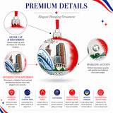Chicago Cityscape Reflections Glass Ball Christmas Ornament 3.25 Inches