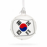 Flag of South Korea Glass Ball Christmas Ornament 3.25 Inches