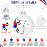 Flag of South Korea Glass Ball Christmas Ornament 3.25 Inches