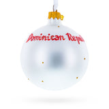 Flag of Dominican Republic Glass Ball Christmas Ornament 3.25 Inches