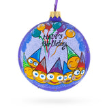 Happy Birthday Glass Ornament 4 Inches