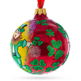 Lucky Leprechaun & Pot of Gold Glass Christmas Ornament 4 Inches