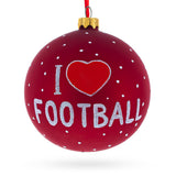 Football Glass Ball Christmas Sports Ornament 4 Inches