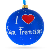I Love San Francisco, California Glass Ball Christmas Ornament 4 Inches