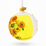 1887 'Sunflowers' by Vincent Van Gogh Glass Ball Christmas Ornament 4 Inches