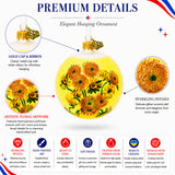 1887 'Sunflowers' by Vincent Van Gogh Glass Ball Christmas Ornament 4 Inches