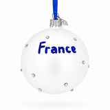 Flag of France Glass Ball Christmas Ornament 3.25 Inches