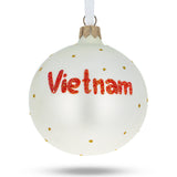 Flag of Vietnam Glass Ball Christmas Ornament 3.25 Inches