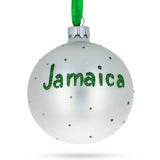 Flag of Jamaica Glass Ball Christmas Ornament 3.25 Inches
