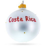 Flag of Costa Rica Glass Ball Christmas Ornament 3.25 Inches