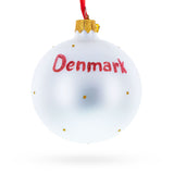 Flag of Denmark Glass Ball Christmas Ornament 3.25 Inches
