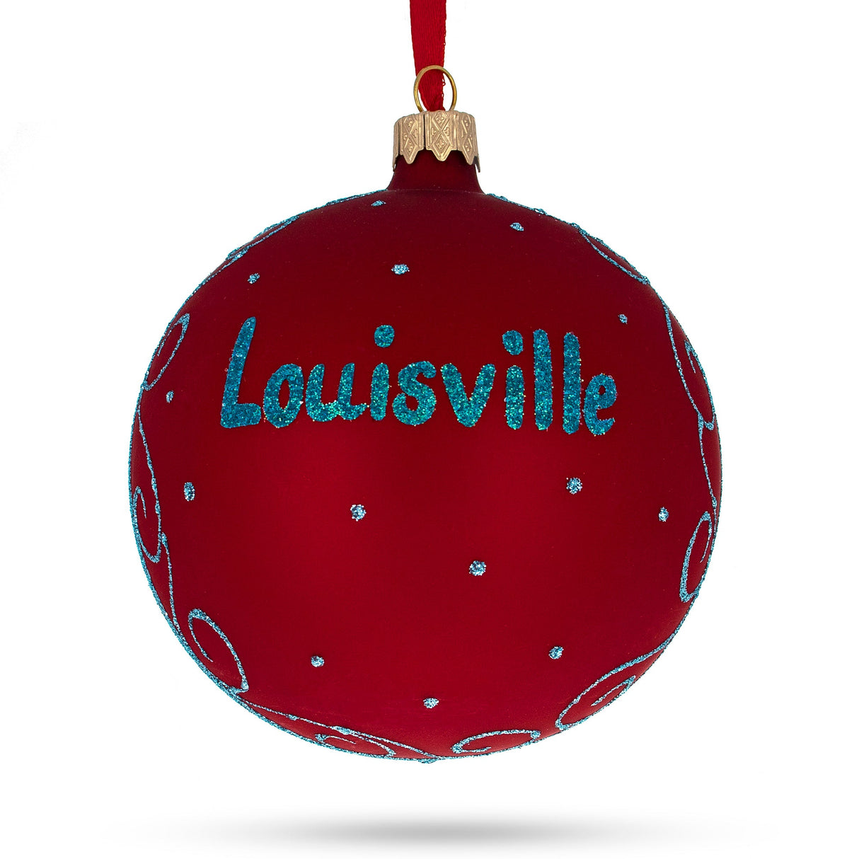 Louisville, Kentucky Glass Ball Christmas Ornament 4 Inches