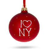 I Love New York Glass Ball Christmas Ornament 3.25 Inches