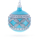 American Art Nouveau Cross with Diamonds Glass Ball Christmas Ornament 3.25 Inches