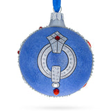 French Designer Luxury Ring Glass Ball Christmas Ornament 3.25 Inches