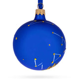 Leo Zodiac Horoscope Sign Blue Glass Ball Christmas Ornament 3.25 Inches