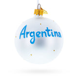 Flag of Argentina Glass Ball Christmas Ornament 3.25 Inches