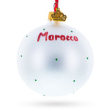 Flag of Morocco Glass Ball Christmas Ornament 3.25 Inches