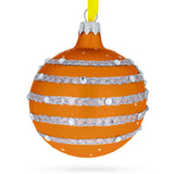 Italian Couturier Stars and Moons Design Glass Ball Christmas Ornament 3.25 Inches