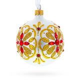 Bejeweled Star Handcrafted Glass Ball Christmas Ornament 3.25 Inches