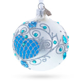 Turquoise Glass Ball Christmas Ornament 3.25 Inches