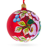 Roses Bouquet Glass Ball Christmas Ornament 4 Inches