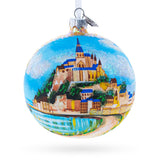 Mont Saint-Michel, Normandy, France Glass Ball Christmas Ornament 4 Inches