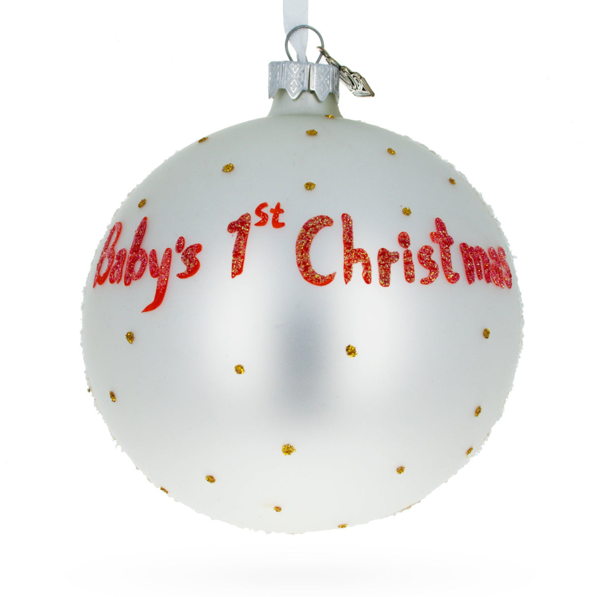 Snowman and Baby Deer First Christmas Glass Ball Christmas Ornament 4 Inches