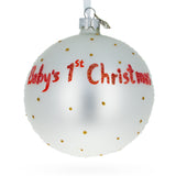 Snowman and Baby Deer First Christmas Glass Ball Christmas Ornament 4 Inches