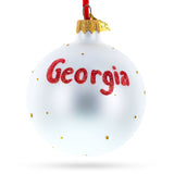 Flag of Georgia Glass Ball Christmas Ornament 3.25 Inches
