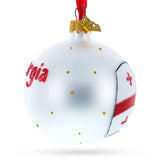Flag of Georgia Glass Ball Christmas Ornament 3.25 Inches
