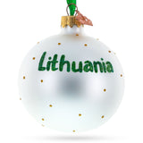 Flag of Lithuania Glass Ball Christmas Ornament 3.25 Inches