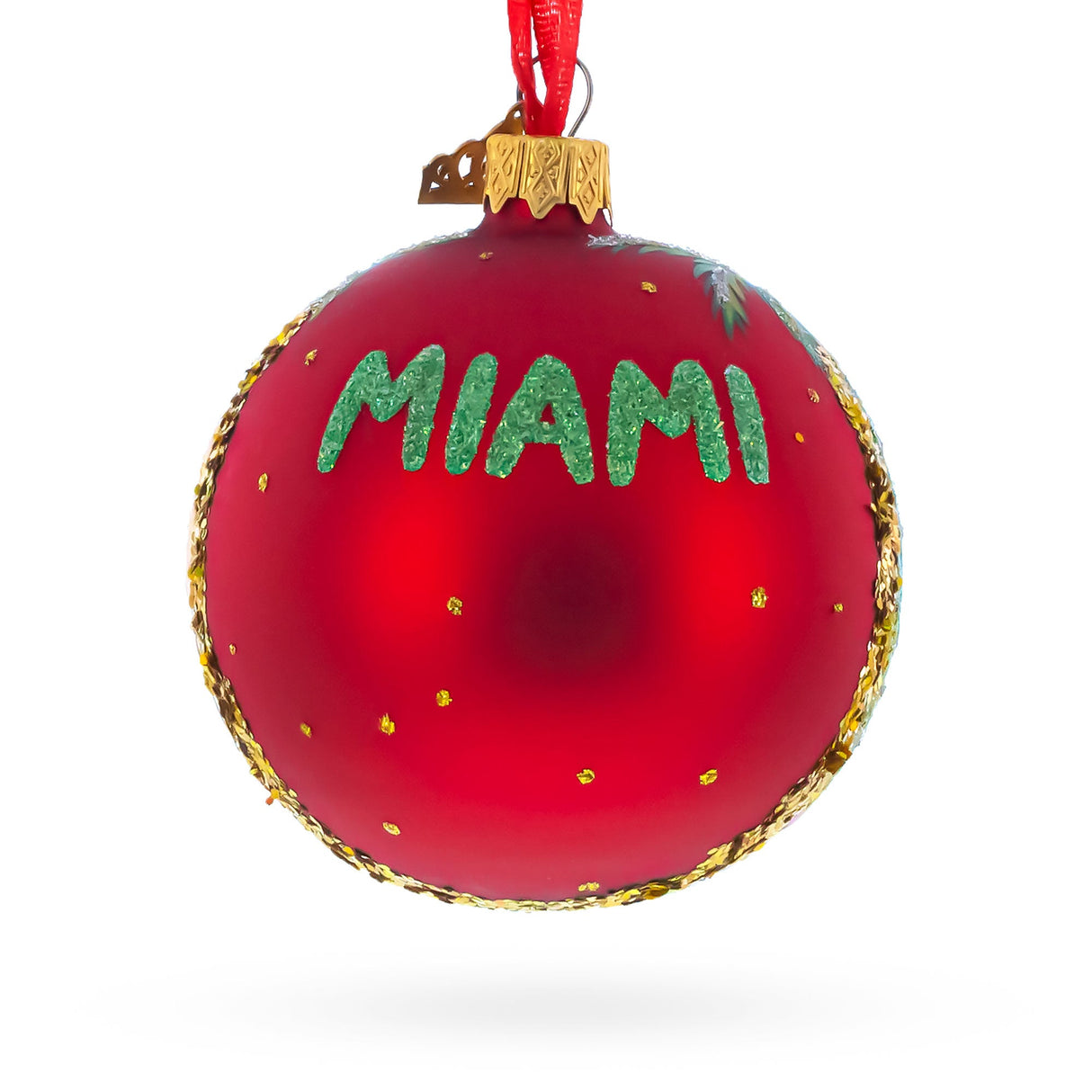 Lincoln Road, Miami, Florida Glass Ball Christmas Ornament 3.25 Inches