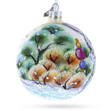 Glitter Bunny with Carrot Glass Ball Ornament 4 Inches