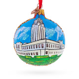 Nebraska State Capitol,  Lincoln, Nebraska Glass Ball Christmas Ornament 3.25 Inches