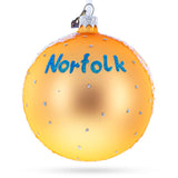 Battleship Wisconsin at Nautilus, Norfolk, Virginia Glass Ball Christmas Ornament 4 Inches