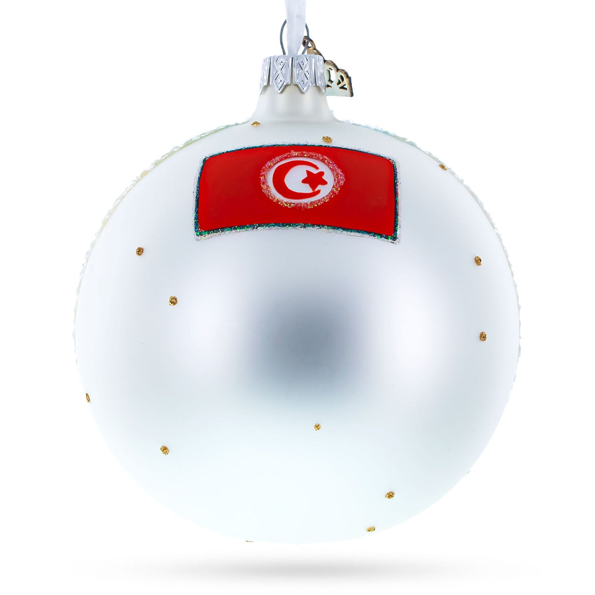 Beach at Hammamet, Tunisia Glass Ball Christmas Ornament 4 Inches