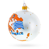 Greece Landmarks and Symbols Glass Ball Christmas Ornament 4 Inches