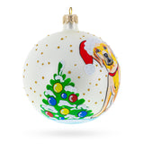 Yellow Labrador Retriever in Glass Ball Christmas Ornament 4 Inches