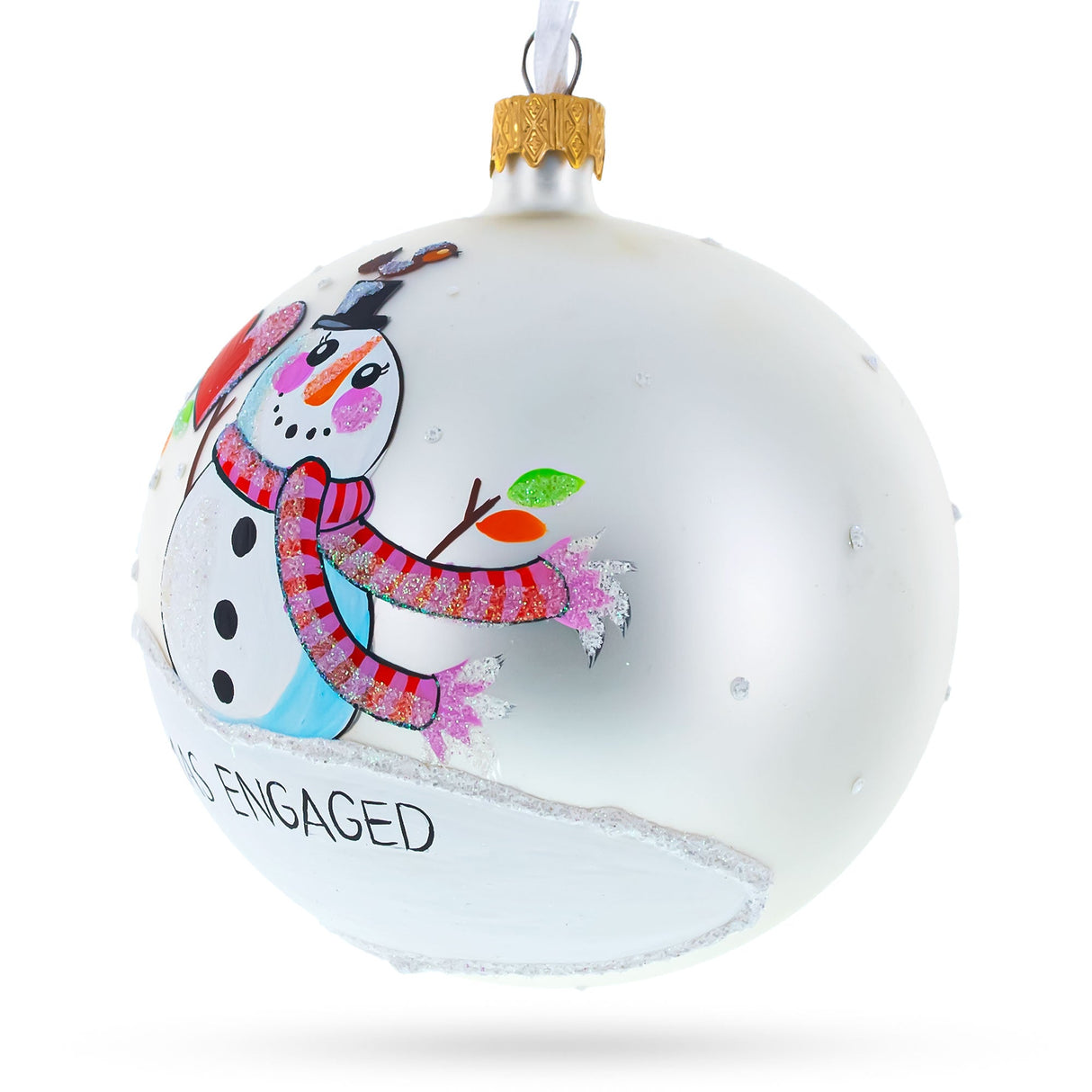A Winter Romance 'Our First Christmas' Glass Ball Ornament 3.25 Inches