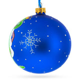 The Frog King Crowned in Splendor Hand-Glass Ball Christmas Ornament 4 Inches