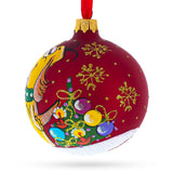 Dogs Celebrating with Cocktails Glass Ball Christmas Ornament 3.25 Inches