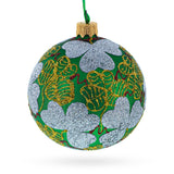 1902 Clover Leaf Royal Green Glass Christmas Ornament 3.25 Inches