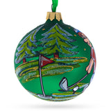 Golf Player Glass Ball Christmas Ornament 3.25 Inches
