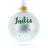 Flag of India Glass Ball Christmas Ornament 3.25 Inches