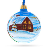 Santa with Bag of Gifts Glass Ball Christmas Ornament 3.25 Inches