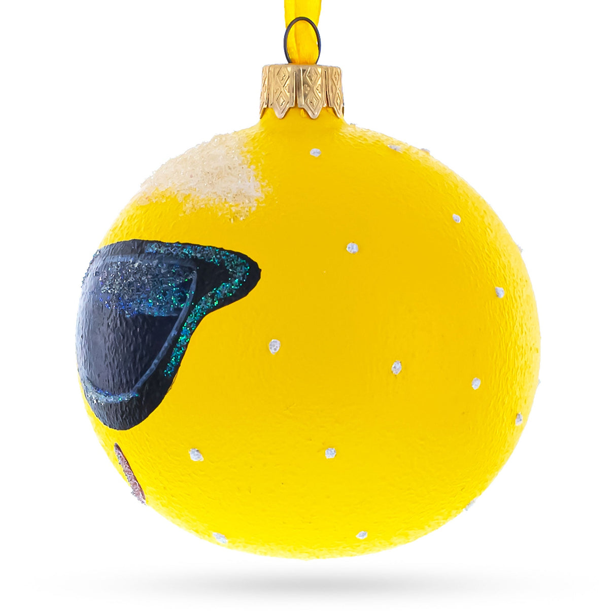 Cool Sunglasses Facial Expressions Glass Ball Christmas Ornament 3.25 Inches
