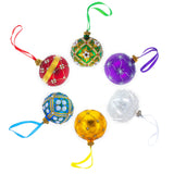 Santa Climbing Down the Chimney Glass Ball Christmas Ornament 3.25 Inches