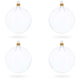 Set of 4 Clear Glass Ball Christmas Ornaments DIY Craft 4 Inches